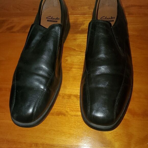Clarks Leather Black Loafers Size 11.5 - Picture 6 of 10